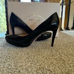 Prada Black Patent Leather Heels
